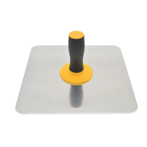 Aluminum Plastering Hawk With 300x300 mm Mortar Board Holder And Soft Grip Handle, lightweight plastering tool on white background