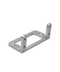Beefed Up Aluminum Alloy RC Servo Mount Bracket Set For Futaba S3003 And S3001 Standard Servos, shown in silver, perspective view