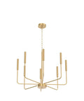 Gold 8 Light Modern Farmhouse Chandelier For Dining Room Kitchen Island Foyer And Living Room Rustic Industrial Candle Pendant Light Fixture With Cupless Candelabra Sockets