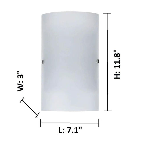 Modern Dimmable Led Bathroom Wall Sconce Vanity Light With Frosted Milk Clear Shade Nickel Finish, size shown