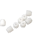 Plastic Shaft Pinion 11T Gear Set 10 Pack For Tiny Drones And RC Projects, 3.8mm Diameter, 0.95mm Bore, 1mm Tight Fit Shaft, Coreless Motor Gear Transmission For Quadcopters, Toy DIY Robotics white plastic pinion gears
