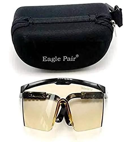 Pro-Tier CO2 Laser Safety Goggles Delivering Badass OD5 Plus Coverage For 10600nm Hazards, lightweight with case.