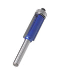 Four Piece Flush Trim Router Bit Set With One Quarter Inch Shank And Top Bearing Includes Cutting Diameters One Quarter Five Sixteenths Three Eighths And One Half Inch Industrial Carbide Cutters For Smooth Finishing On Solid Wood MDF Plywood And More
