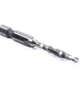 Heavy Hitter Hex Shank Drill Tap Bit Set With Split Point Tips For Smoother Tapping, 5pc HSS bit, designed for threading and drilling.