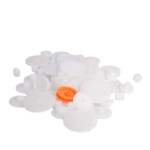 64 Type Plastic Gears Kit With Crown Gears Single And Double Reduction Gears Worm Gears Pulleys For DC Motors
