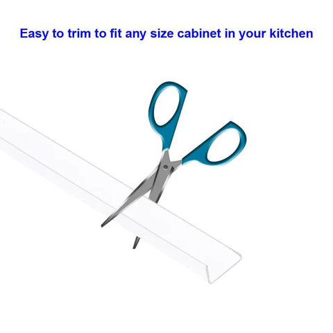 14 Pack Slick Crystal Clear Plastic Slip On Edge Guards 16.5 Inches Long easy to trim with scissors for kitchen cabinet fitting.