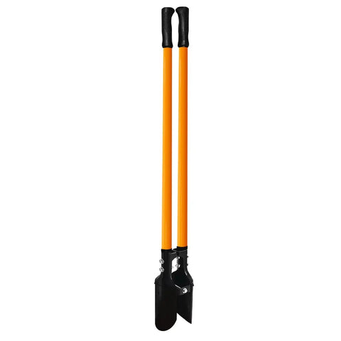 Heavy Duty Post Hole Digger With Fiberglass Handle 58 Inch Sharp Steel Blade For Quick Digging Through Hard Soil And Roots Built Tough Yard Work Tool For Fencing Gardens And Landscaping