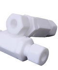No Nonsense 10 Pack PTFE Teflon Check Valves 1/8 Inch To 1/8 Inch smooth flow, white polymer one way check valves for fluid control.