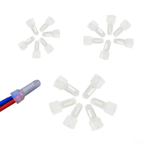 Dope 120 Piece Closed End Crimp Connector Kit With Aluminum Conductors And Nylon Insulation For Secure Electrical Wire Joints In Cars And Security Gear White Set, white closed-end connectors