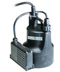 Automatic Submersible Utility Pump 1/6 HP With Corrosion-Resistant Thermoplastic Body and Auto Shutoff, 3/4 Inch Discharge