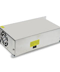 Beefy 24V 25A 600W Power Supply Adapter SMPS Switch Mode DC Converter with metal casing, side view, for LED and CCTV