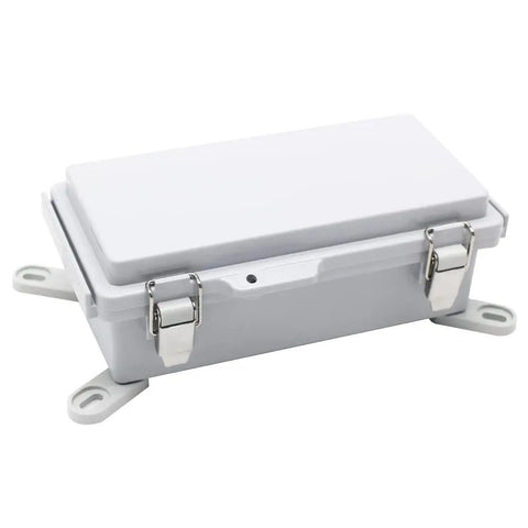 Electrical Waterproof Junction Box Outdoor Enclosure with Hinged Clear Cover Stainless Steel Buckles Weatherproof Case IP67 7.9x3.9x2.8 Inch with wall brackets