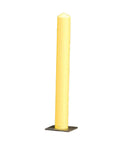 Rock Solid Yellow Poly Bollard Post Seven Inch By Forty Two Inch Heavy Duty Anchor Mount Barrier For Active Construction Jobs