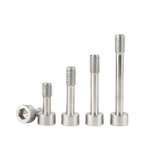 Twenty Piece Built Tough 304 Stainless Steel Hex Socket Smooth Cap Captive Screws in various lengths, M3 and M4 half thread.
