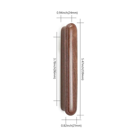 Solid Walnut Wood Cabinet Handles And Drawer Pulls For Cabinets, Dressers, And Wardrobes, Dope Retro Chinese Style Hardware, 3.78 Inch 96mm