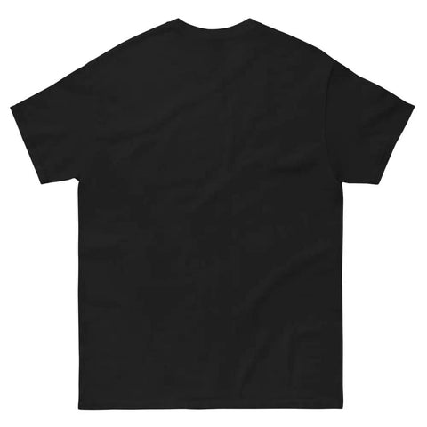 Back view of Vintage Rickshaw Graphic Tee, solid black, unisex, soft cotton fabric, casual wear for urban commuting.
