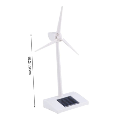 Desktop Solar Wind Turbine Model For Kids Kid Friendly STEM Toy Educational Windmill Made From ABS Plastic Solar Powered Cool Desk Decor Realistic Mini Turbine For Home Office Eco Friendly Science Gift, 26cm white model