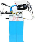 11 Inch Cold Cut Saw With Swivel Base And 110V 1 5HP Motor Built Like A Tank For Industrial Metal Fabrication Featuring Full Gear Drive Quick Release Vise And Grind Free Precision Cuts, side view showcasing motor and controls.