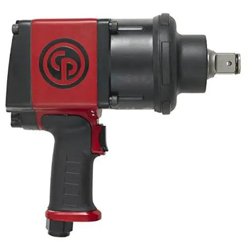Heavy Duty 1 Inch Air Impact Wrench With Beefy Aluminum Housing And Sharp Red Finish Built Like A Tank For Grease Monkeys Featuring Swivel TPR Grip High Torque Control And Boss Level Reliability side view