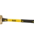 Non-Sparking Brass-Head Hammer, 3 Pound, With Fiberglass Handle and TPR Overmold for Comfort, Shock Absorption, Overstrike Protector.