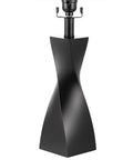 Modern twisted plastic base of Two Pack Black Table Lamps With White Linen Shades For Bedroom And Living Room End Tables Set Of 2