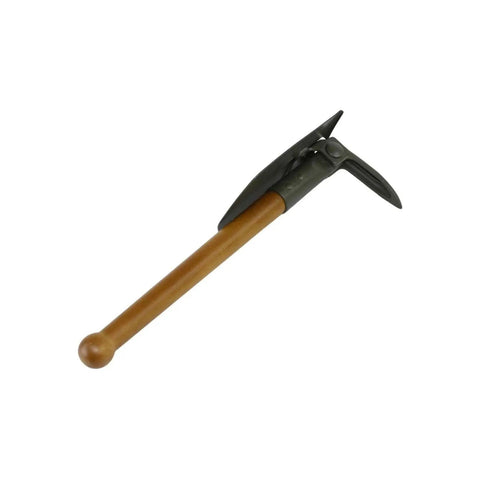 German Style Folding Shovel With Hoe And Blade, Heavy Duty Steel Multi Tool with wooden handle, folded view for camping