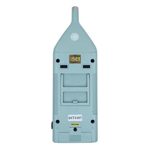 Back view of the Pro Grade Class 1 Sound Level Meter Model SL4001 for precise decibel readings with high stability condenser microphone.