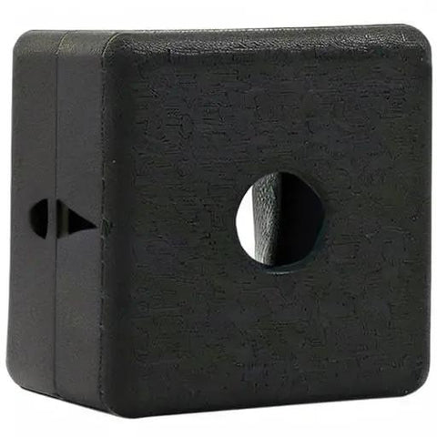 Top Shelf 1.5 X 1.5 Inch Matte Black Plastic Square End Caps For T Slot Aluminum Framing With Quick Snap On Tips Workhorse Abs Profile Covers For Pro Shop Fabrication Twenty Five Pack Real Deal Quality, close-up view.