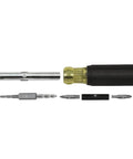 All In One Multi Bit Screwdriver And Tap Tool With Six Tap Sizes Including 6-32, 8-32, 10-32, parts displayed on white background