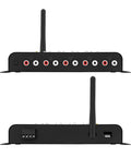 Rear panel of Bluetooth DSP Crossover For Car Audio With App Control 15 Band Graphic Equalizer showing input and output ports.