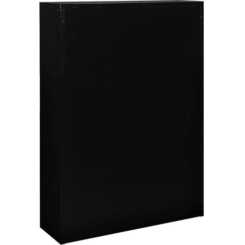 Real Tough Twenty Four Door Cell Phone And Tablet Locker Cabinet With Individual Key Compartments Heavy Duty Steel Build side view of black steel locker