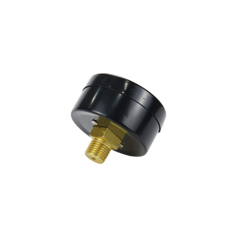 Air Pressure Gauge 0 To 180 Psi Center Back Mount 2 Inch Dial Brass Thread For Air Compressors in Black Steel Case