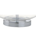 Base of Teardrop Glass Table Lamps Set Of 2 With Clear and Chrome Finish, Sleek Modern Bedside Lights For Bedroom And Living Room.