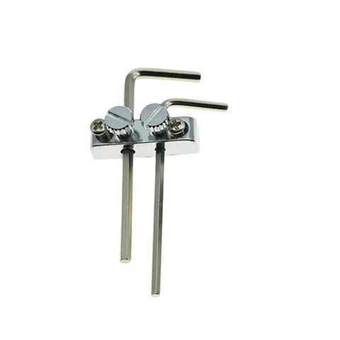 Guitar Headstock Mounted Allen Key Wrench Holder Kit for Tremolo and Bass, includes 2.5mm and 3mm Allen keys mounted in metal holder.