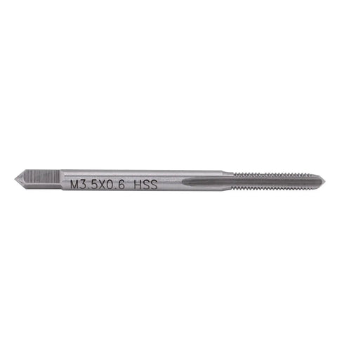 Mini Hand Taps Set M1 To M3.5, 10 Pcs Micro Tap And Die Kit with Screw Extractors shown M3.5 size, HSS precision hand tool for tapping