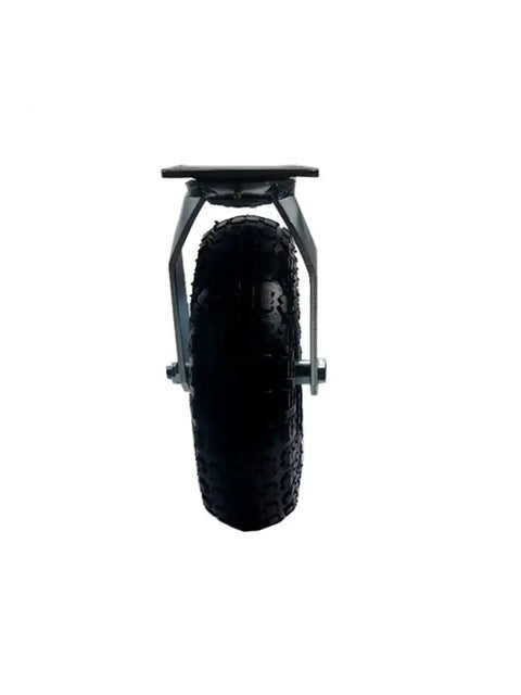 Front view of Top Notch 10 Inch Inflatable Rubber Tire With Heavy Duty Stem Wheel, suitable for utility carts.