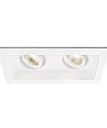 LED Recessed Can Light With Three Light Trim And New Construction Housing Featuring Integrated Light Engine For Smooth Dimming And Super Quick Setup, top view.