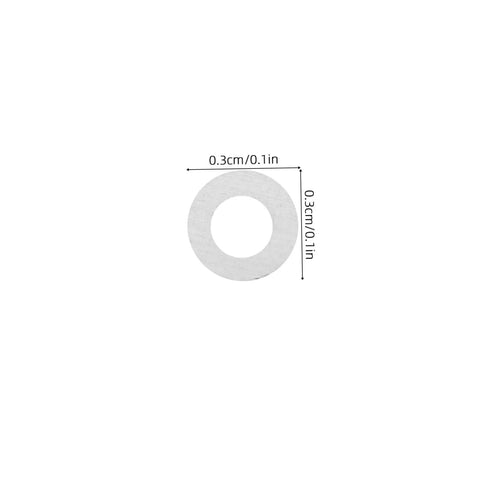 200 Piece Eyeglass Gaskets And Washers Set For Metal Rimless Frames featuring a single washer 0.3cm in diameter.