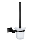 Heavy Duty Wall Mounted Toilet Brush Holder With Glass Cup delivers slick storage with a durable chrome finish, easy mounting.