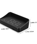 Vehicle Speedometer Display With Green LCD For Cars, USB Powered Dash Mount, dimensions shown in black casing