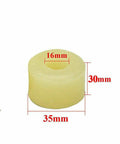 Single wax ring from 4 Piece Knitting Machine Wax Rings For Snag Free Yarn Feeding And Needle Protection, Reduces Friction For Easier Knitting, Keeps Carriage Gliding, Durable Wax Coating For Consistent Tension During Projects, showing dimensions of 35mm OD, 16mm ID, 30mm height.