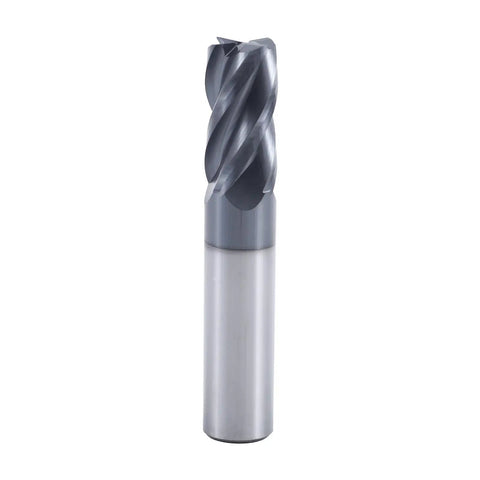 Carbide Square End Mill Bit, 4 Flute, 5/8 Inch Diameter, 1-1/4 Inch Flute Length, 3-1/2 Inch Overall Length, AlTiN Coated, standing upright