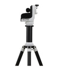 Side view of SolarQuest Solar Tracking Mount For Safe Sun Viewing, Alt Az Design with HelioFind Auto Alignment on tripod.