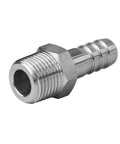Beefy Stainless Steel 1/4 Inch Hose Barb to 1/8 Inch NPT Male Thread Hex Adapter Fitting for Air Water Fuel Lines 304 Stainless Heavy Duty Connector Pack of 5