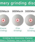 Emery grinding discs 150mm diameter, 320Mesh, 800Mesh, 3000Mesh, for Adjustable Wet Bench Sander equipped with heavy duty diamond grinding discs.