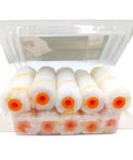 20 Pack 4 Inch Paint Roller Covers High Density Microfiber Sleeves in clear packaging, ideal for home wall painting and drywall repair.