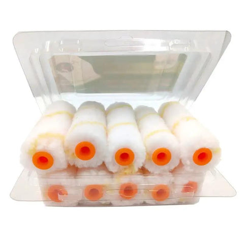 20 Pack 4 Inch Paint Roller Covers High Density Microfiber Sleeves in clear packaging, ideal for home wall painting and drywall repair.