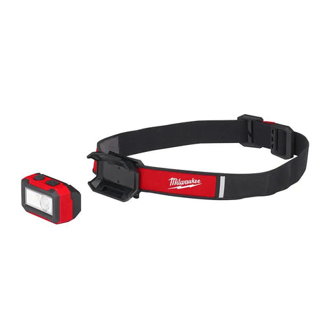 Rechargeable Magnetic Task Light With LED, red and black band, portable and durable design, shown detached from headlamp strap.