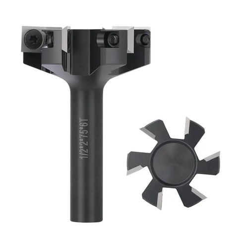 Heavy Duty Spoilboard Surfacing Router Bit For Woodworking With 2 Inch Cutting Diameter And Half Inch Shank Planing Bit With 6 Carbide Inserts For Lightning Fast Slab Flattening