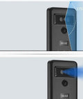 Close-up of fingerprint smart lock visual intercom with 175-degree wide angle, used for solid home protection.